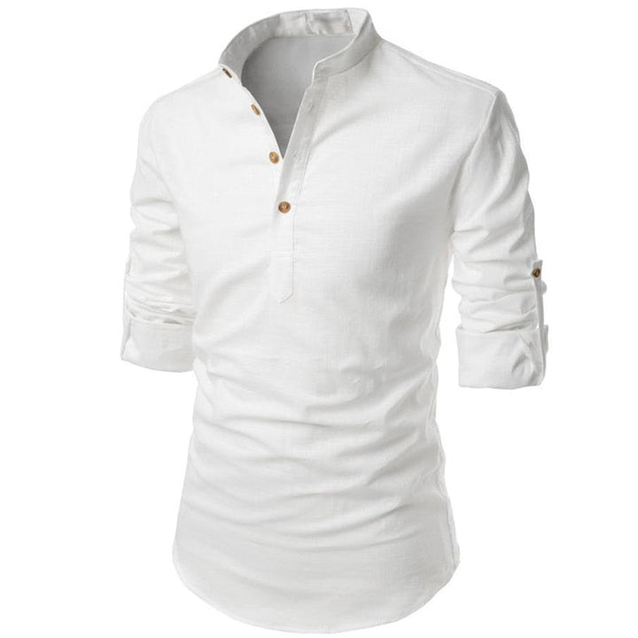 Oliver Bradley - Liam Mandarin-Collar Shirt 1