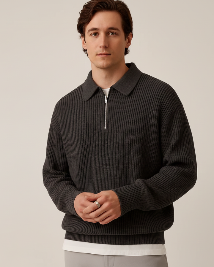 Oliver Bradley - Mark Zip-Front Sweater 1