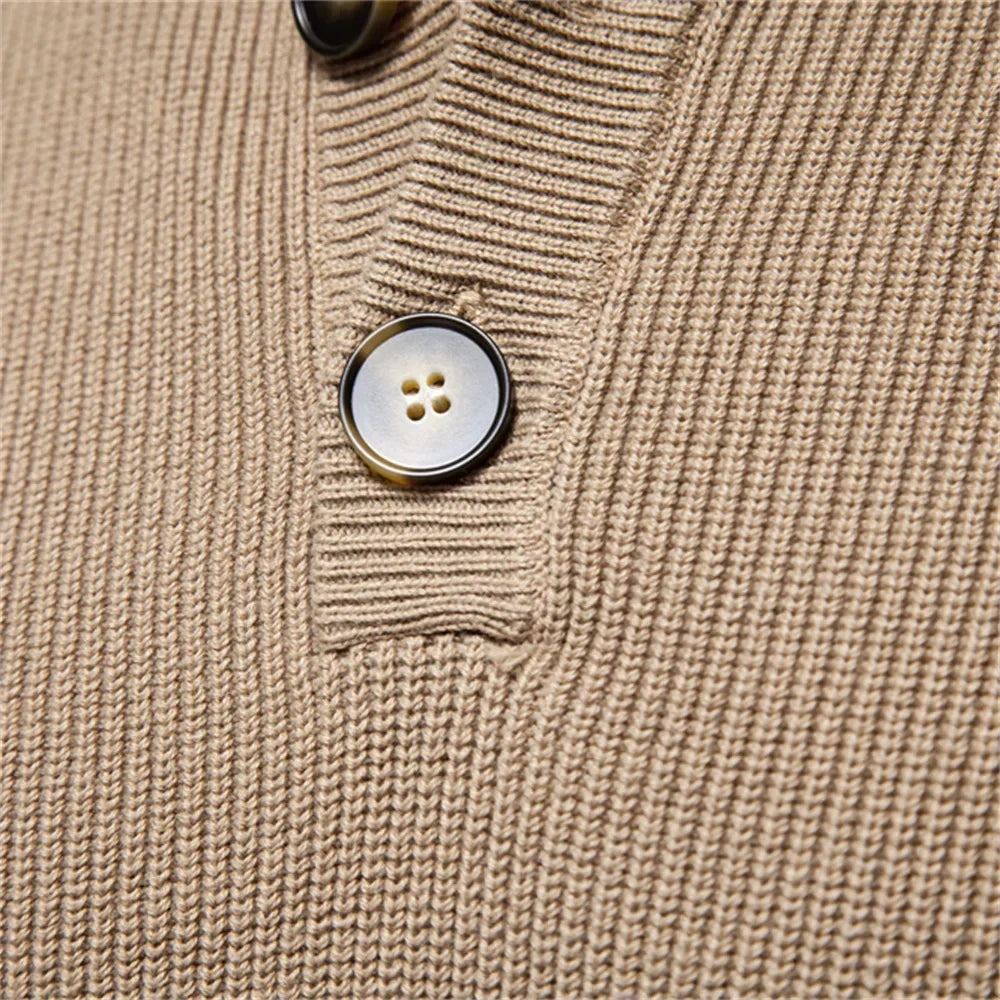 Aaron | Men's Sweater With Button Design · Oliver Bradley