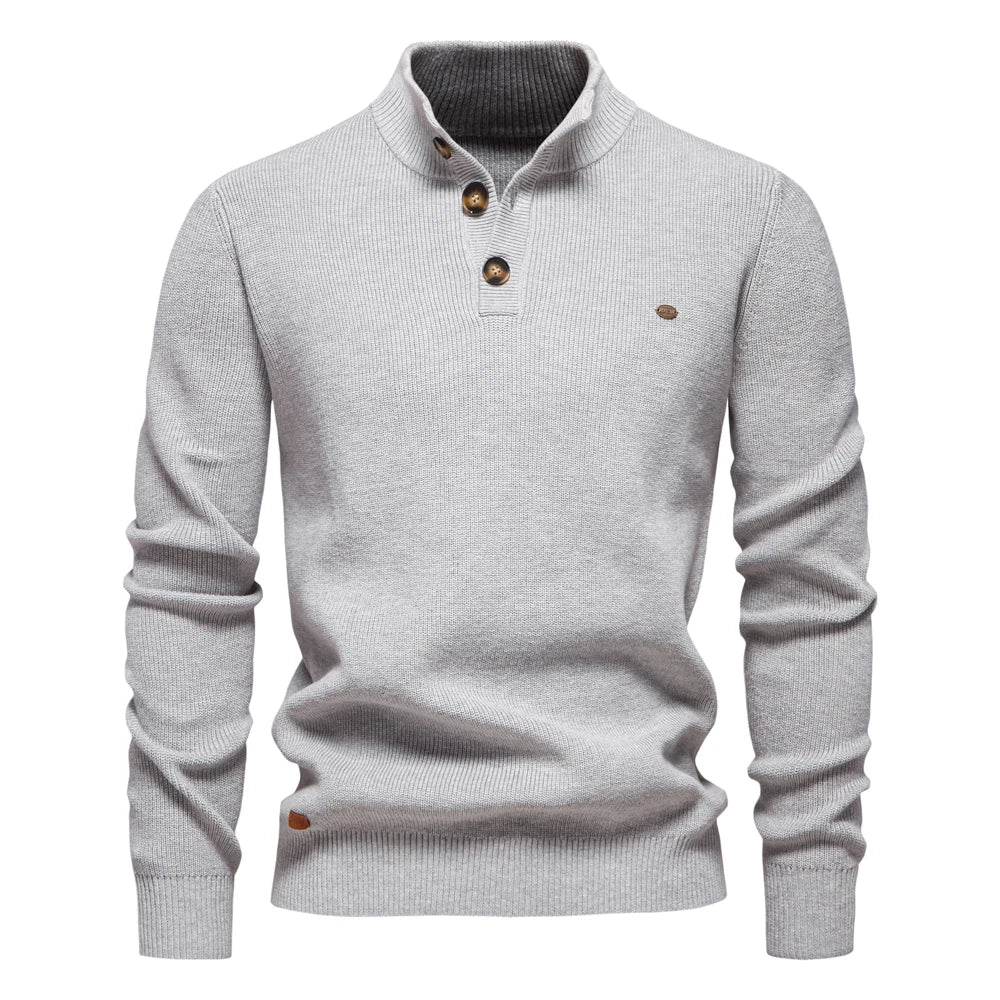 Aaron | Men's Sweater With Button Design · Oliver Bradley
