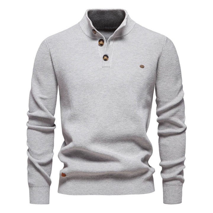 Aaron | Men's Sweater With Button Design · Oliver Bradley