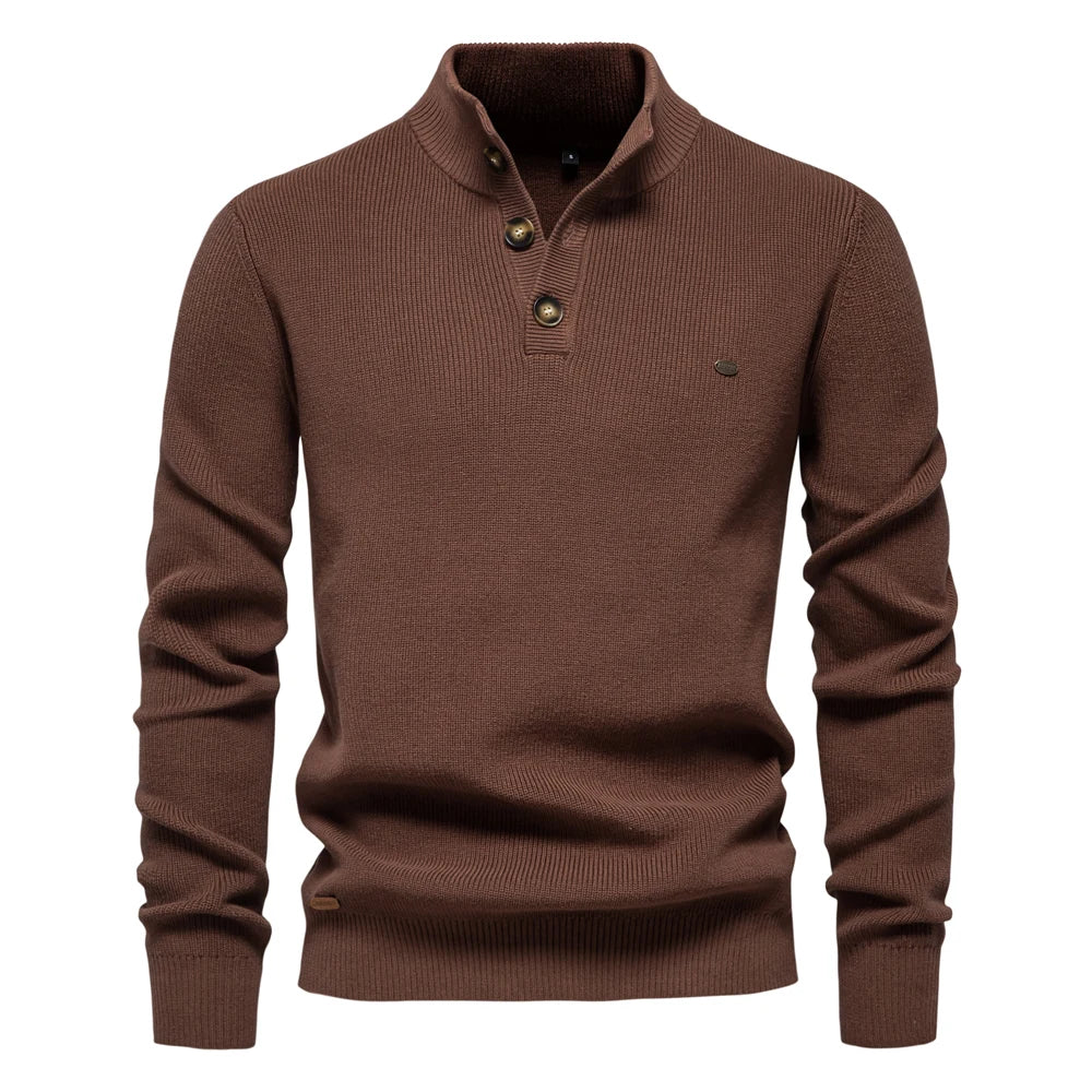 Aaron | Men's Sweater With Button Design · Oliver Bradley