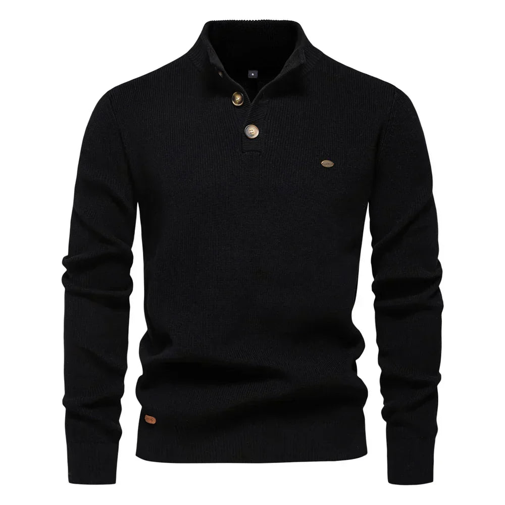 Aaron | Men's Sweater With Button Design · Oliver Bradley