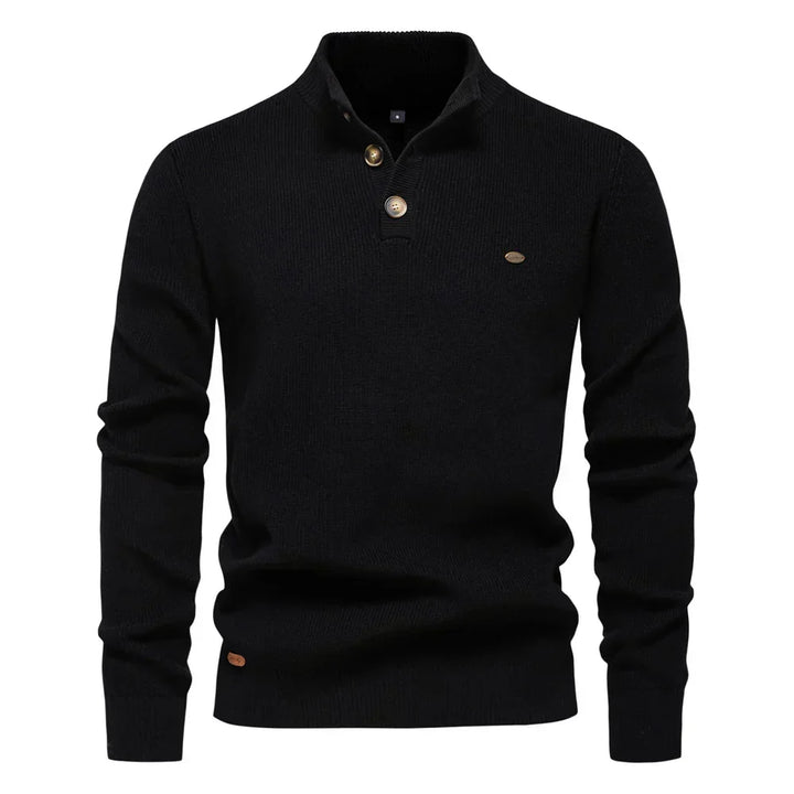 Aaron | Men's Sweater With Button Design · Oliver Bradley