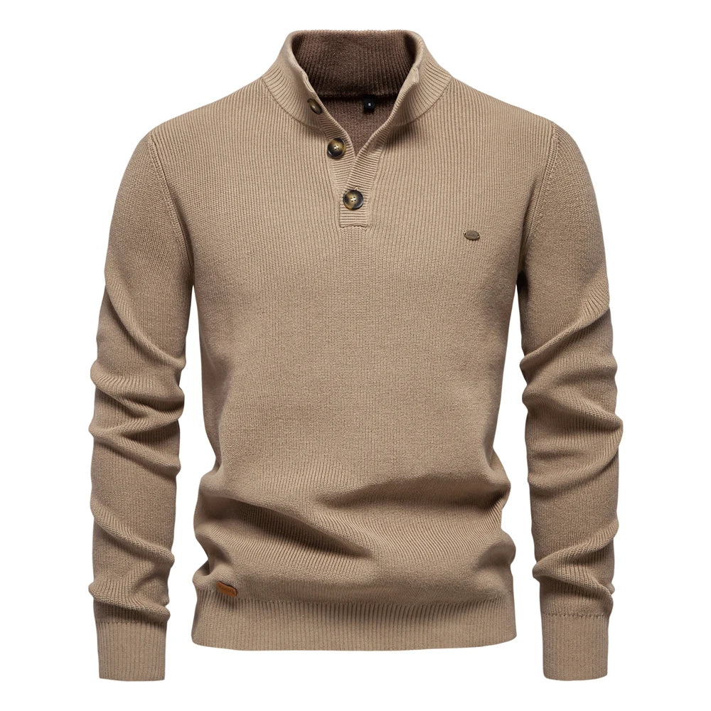 Aaron | Men's Sweater With Button Design · Oliver Bradley