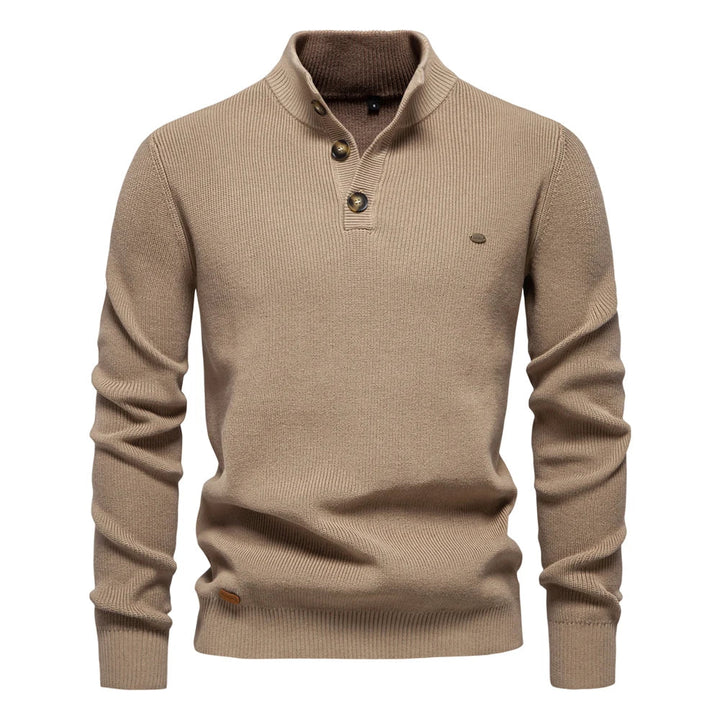 Aaron | Men's Sweater With Button Design · Oliver Bradley