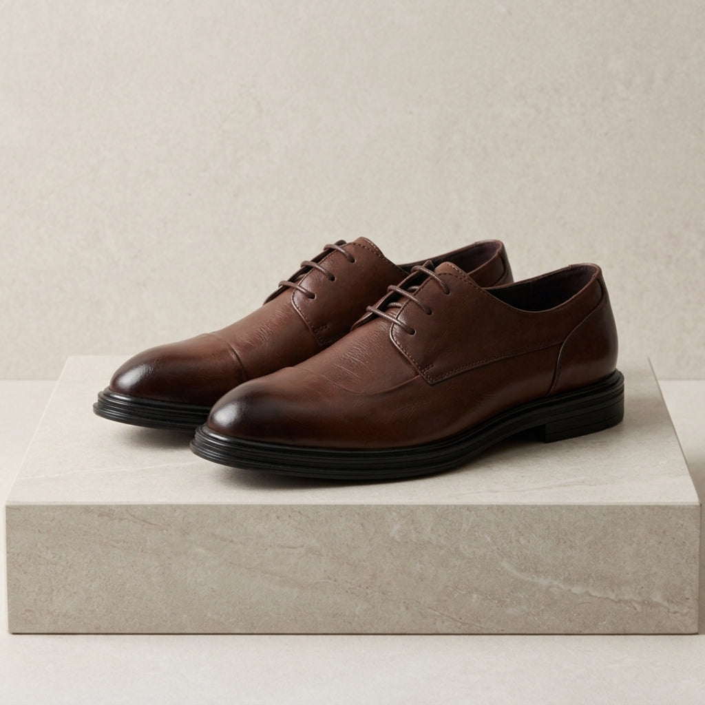 Ace Grey Leather OxfordBrogue Shoes · Oliver Bradley