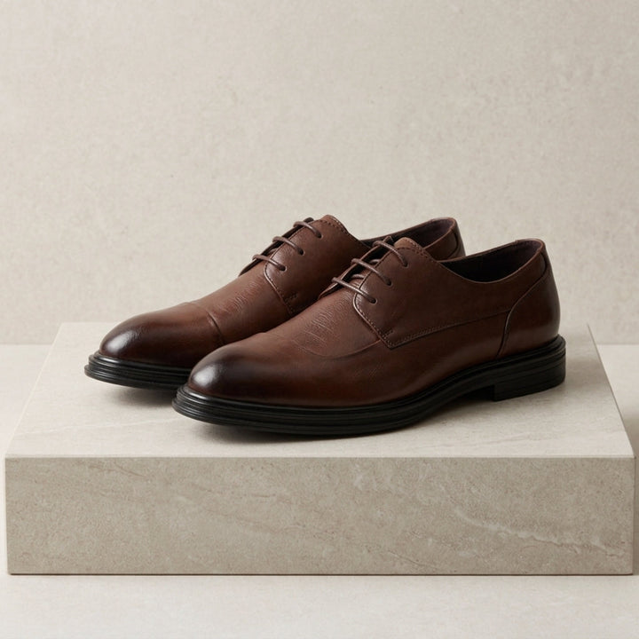 Ace Grey Leather OxfordBrogue Shoes · Oliver Bradley