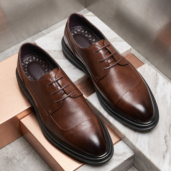 Ace Grey Leather OxfordBrogue Shoes · Oliver Bradley