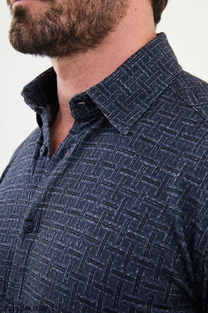 Ajaccio Patterned Shirt — Navy · Oliver Bradley