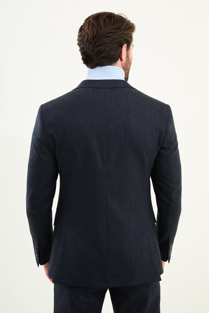 Ajaccio Tailored Suit — Navy Wool Blend · Oliver Bradley
