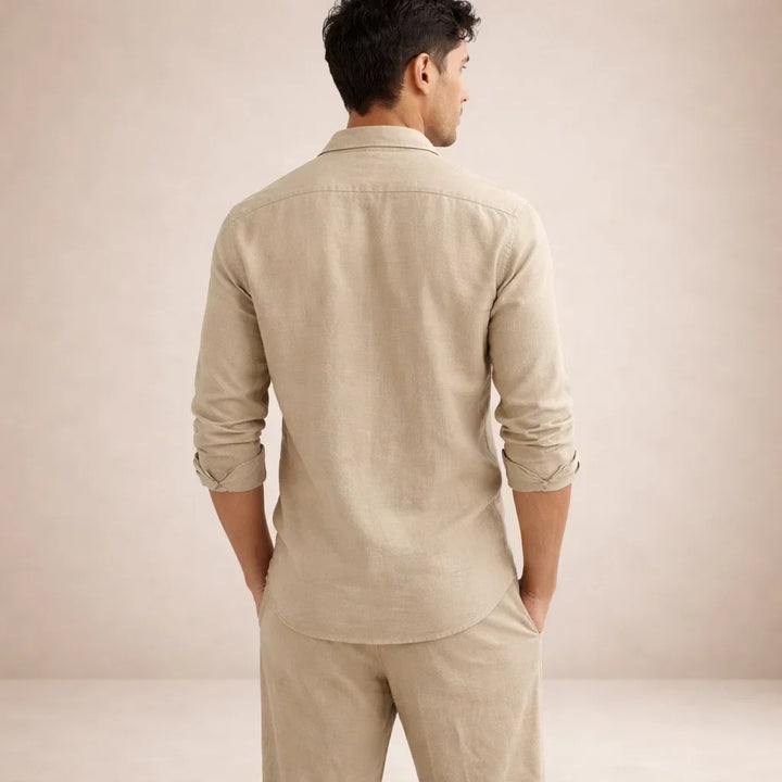 Akiva Men’s Stylish Two-Piece Set – Casual Shirt and Matching Pants Outfit · Oliver Bradley