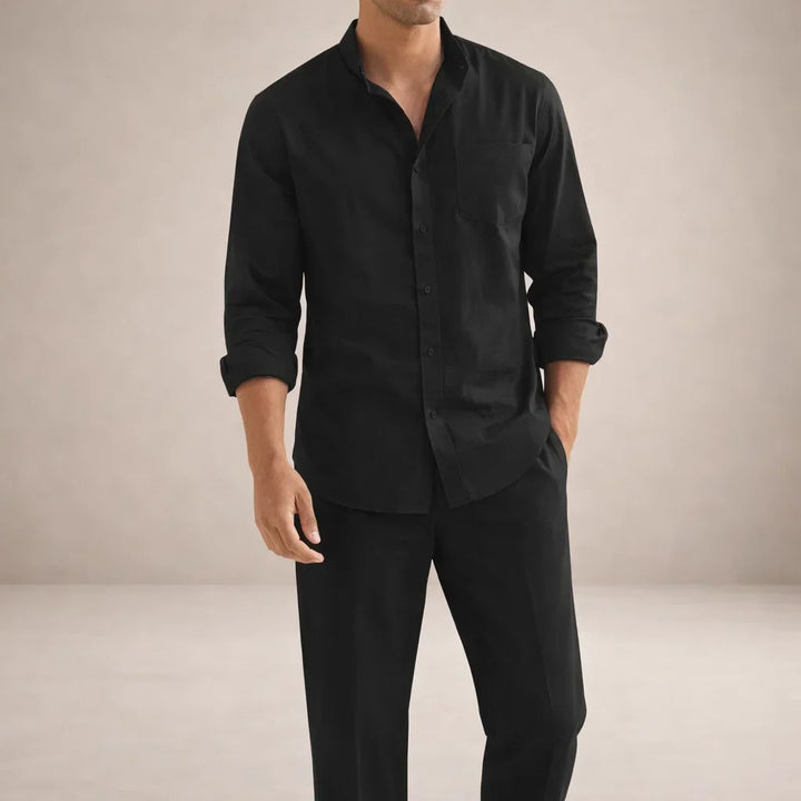 Akiva Men’s Stylish Two-Piece Set – Casual Shirt and Matching Pants Outfit · Oliver Bradley
