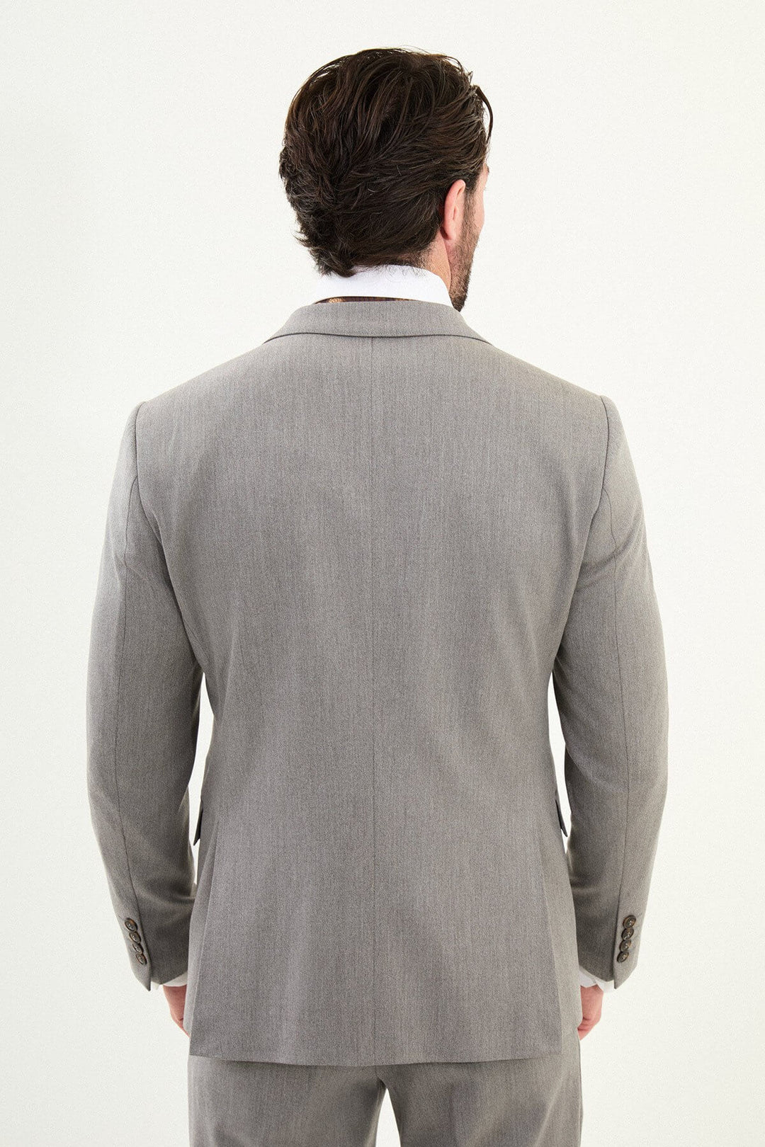 Alassio 3 Piece Suit — Light Grey Wool · Oliver Bradley