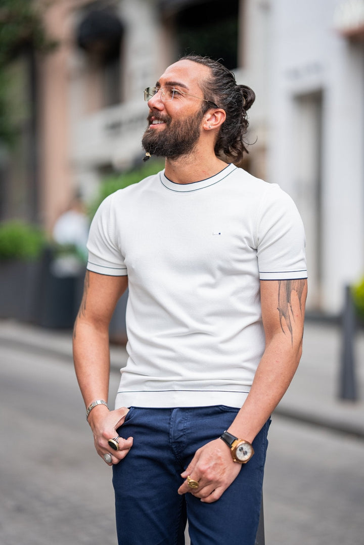 Alba Crew Neck T-Shirt — White · Oliver Bradley