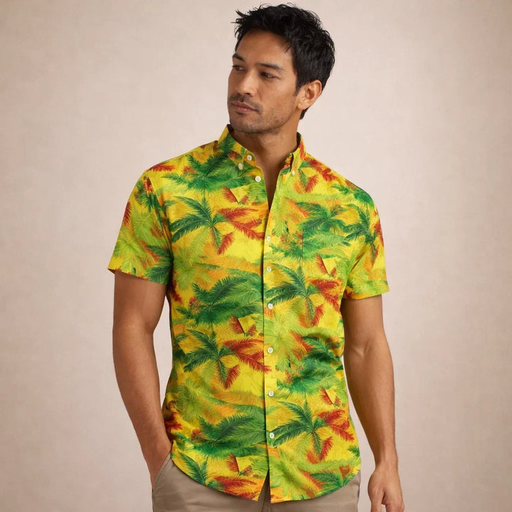 Albert Men’s Floral Surf Shirt – Lightweight Tropical Summer Button-Up · Oliver Bradley