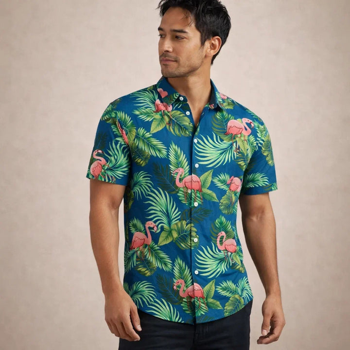 Albert Men’s Floral Surf Shirt – Lightweight Tropical Summer Button-Up · Oliver Bradley