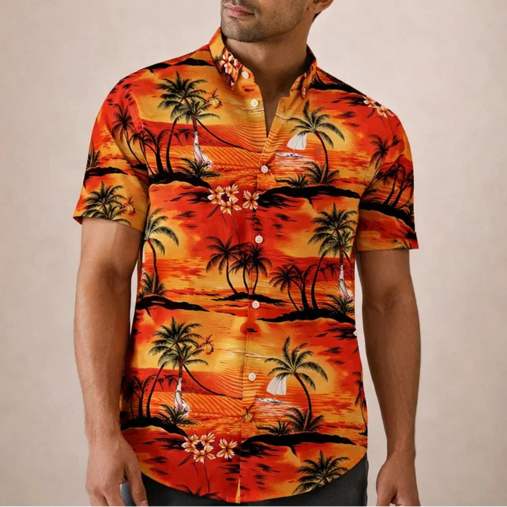 Albert Men’s Floral Surf Shirt – Lightweight Tropical Summer Button-Up · Oliver Bradley