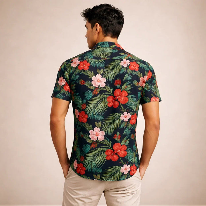 Albert Men’s Floral Surf Shirt – Lightweight Tropical Summer Button-Up · Oliver Bradley