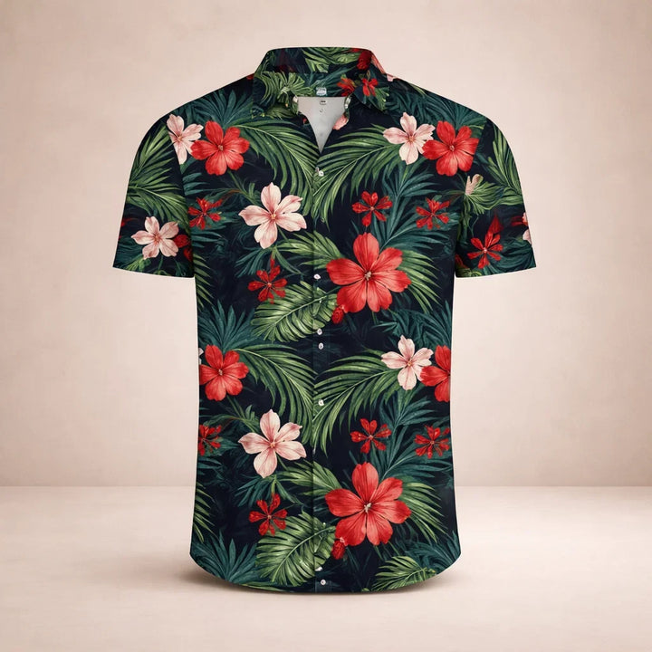 Albert Men’s Floral Surf Shirt – Lightweight Tropical Summer Button-Up · Oliver Bradley