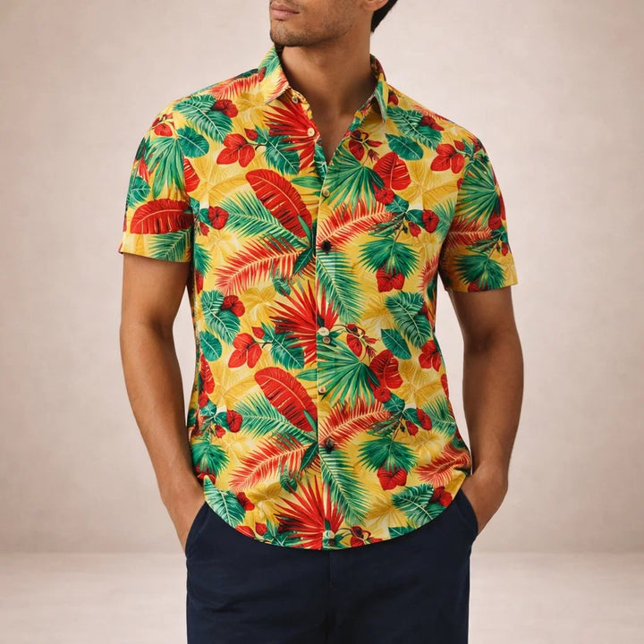 Albert Men’s Floral Surf Shirt – Lightweight Tropical Summer Button-Up · Oliver Bradley