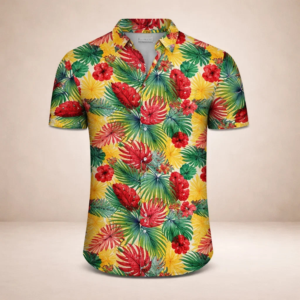 Albert Men’s Floral Surf Shirt – Lightweight Tropical Summer Button-Up · Oliver Bradley