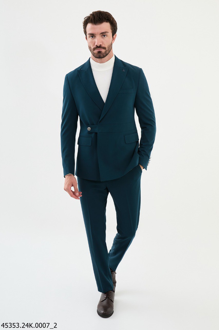 Albi Belted Suit — Teal Green · Oliver Bradley