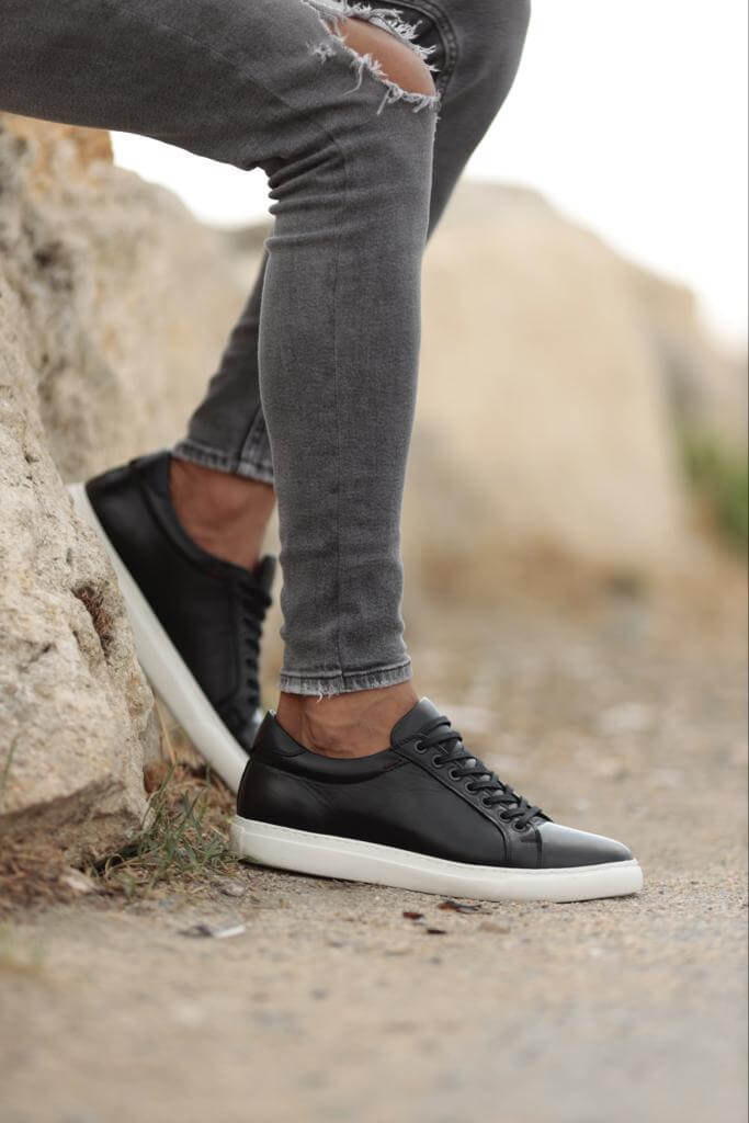 Albina Black Leather Sneaker · Oliver Bradley