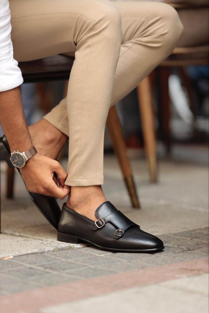 Albina Monk Strap Black Shoe · Oliver Bradley