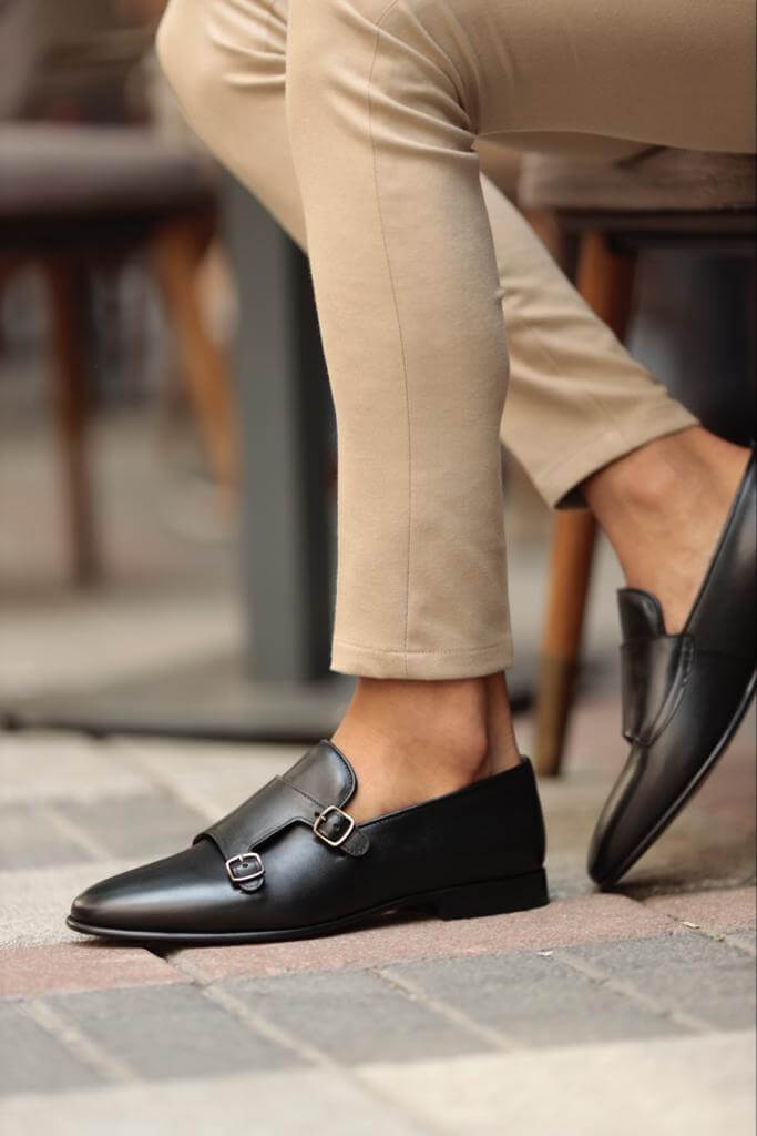 Albina Monk Strap Black Shoe · Oliver Bradley