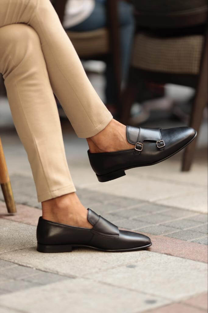 Albina Monk Strap Black Shoe · Oliver Bradley