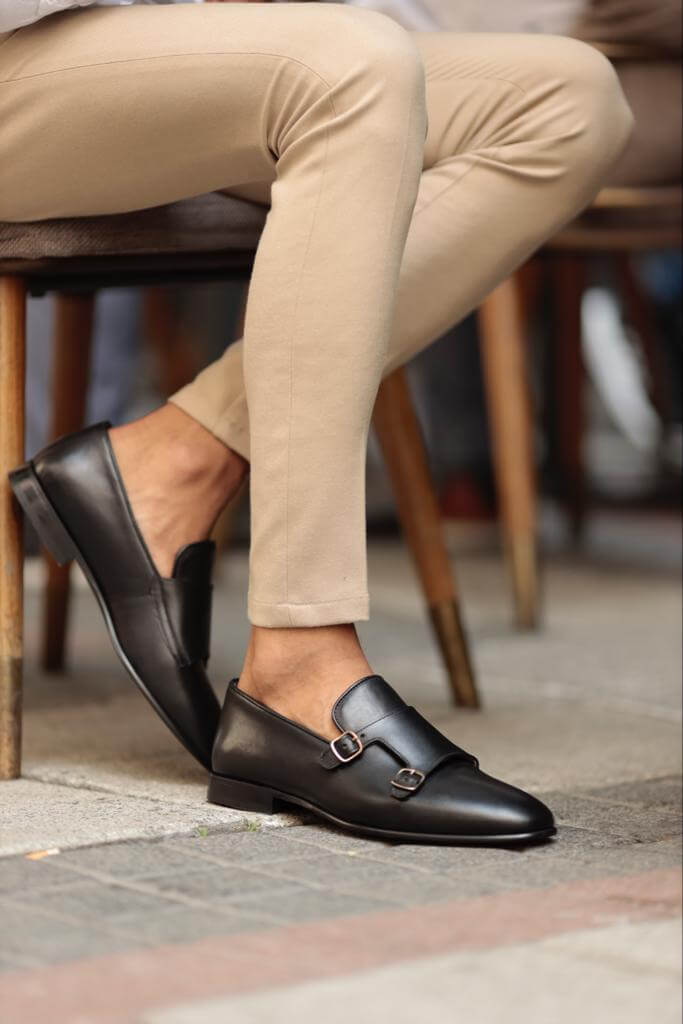 Albina Monk Strap Black Shoe · Oliver Bradley