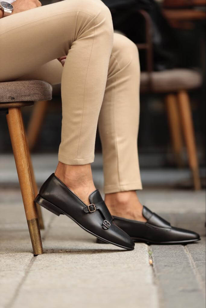 Albina Monk Strap Black Shoe · Oliver Bradley