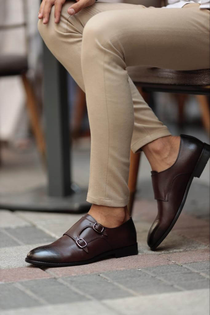 Albina Monk Strap Brown Shoe · Oliver Bradley