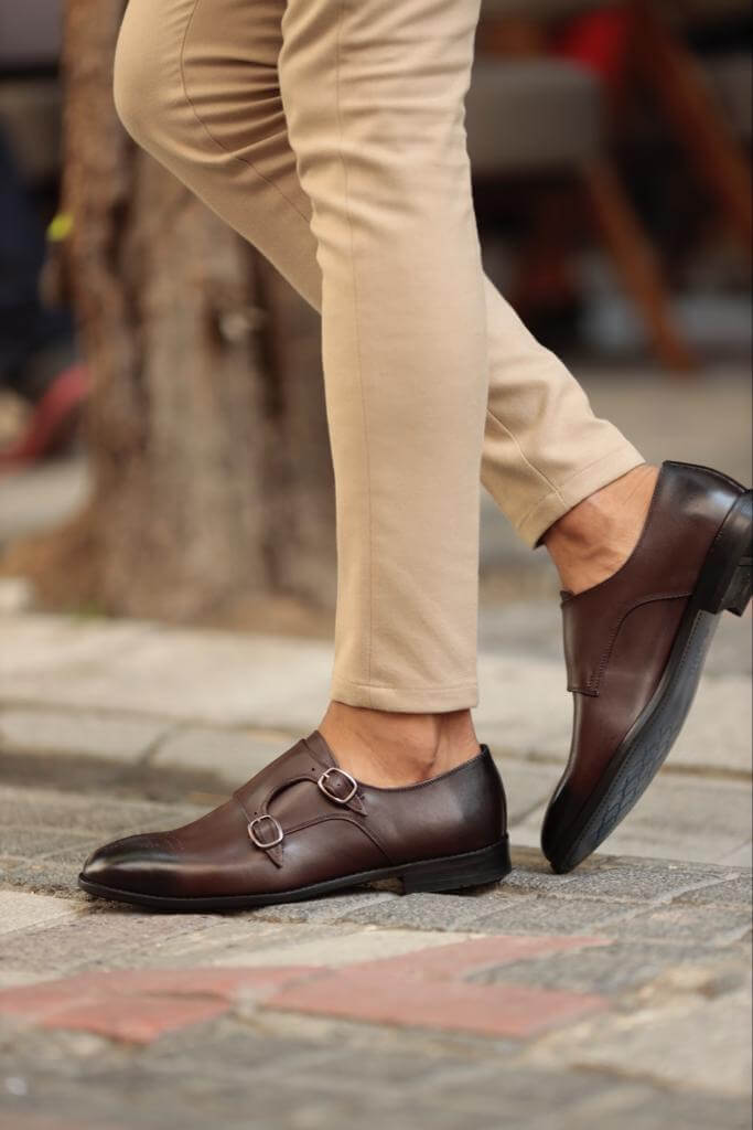 Albina Monk Strap Brown Shoe · Oliver Bradley
