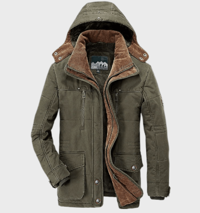 Allan Veste Homme d’Hiver – Chaude à Capuche avec Doublure Isolante & Poches Pratiques
