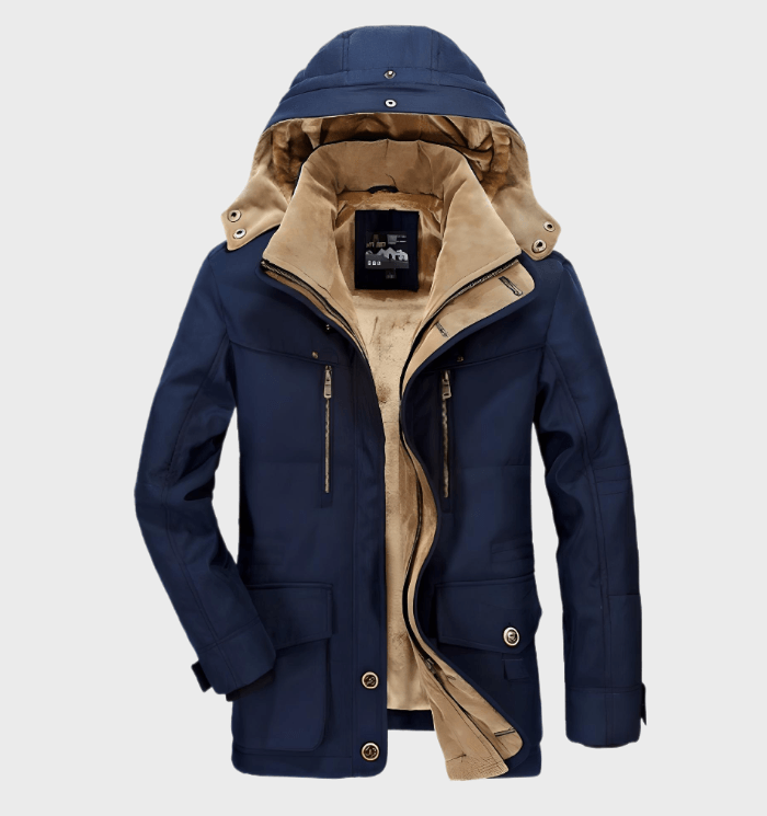 Allan Veste Homme d’Hiver – Chaude à Capuche avec Doublure Isolante & Poches Pratiques
