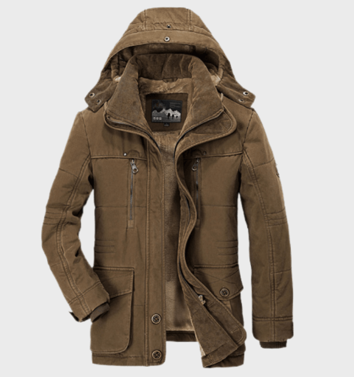 Allan Veste Homme d’Hiver – Chaude à Capuche avec Doublure Isolante & Poches Pratiques