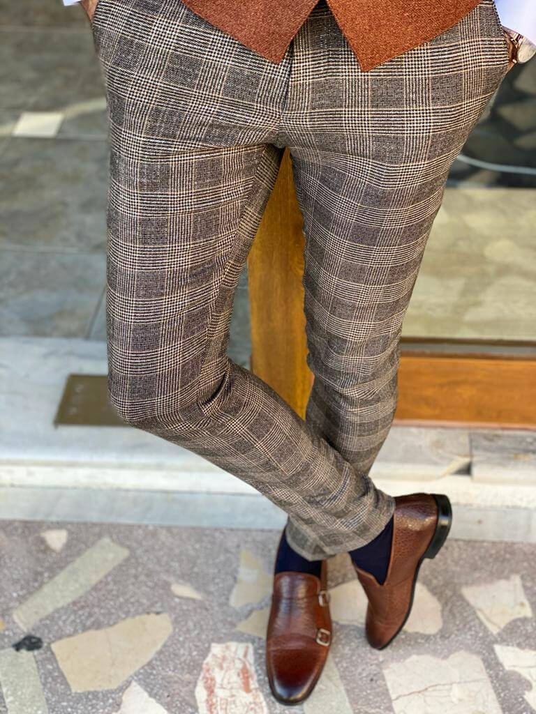 Amalfi Slim Fit Trousers — Beige · Oliver Bradley