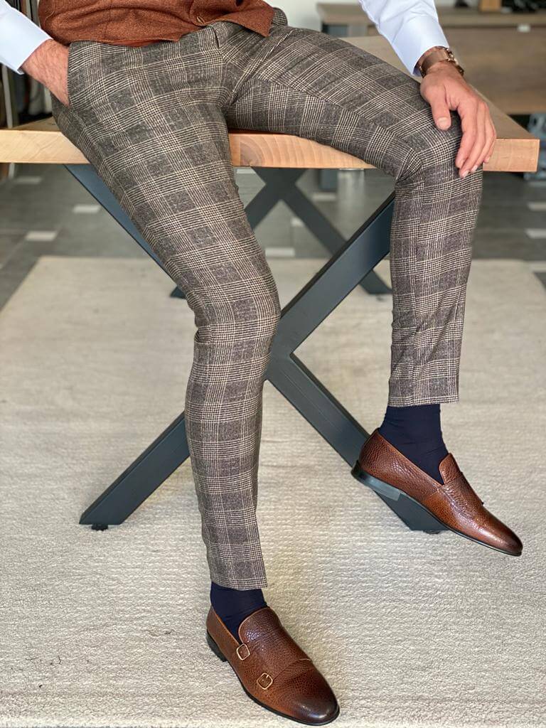 Amalfi Slim Fit Trousers — Beige · Oliver Bradley