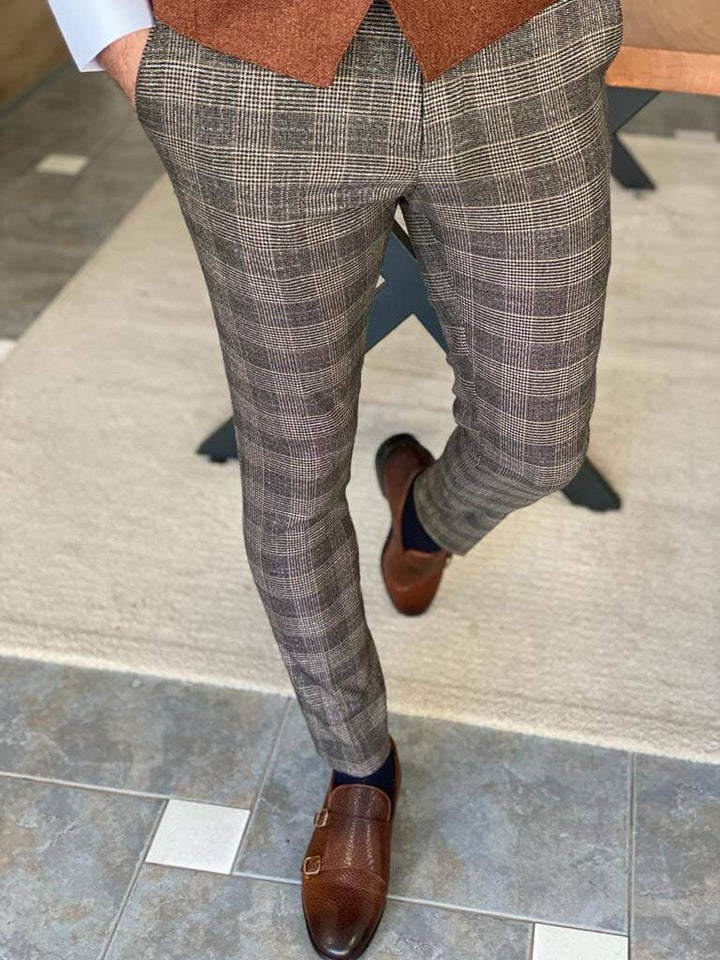Amalfi Slim Fit Trousers — Beige · Oliver Bradley