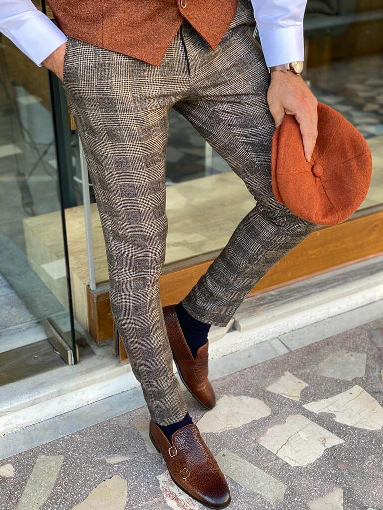 Amalfi Slim Fit Trousers — Beige · Oliver Bradley