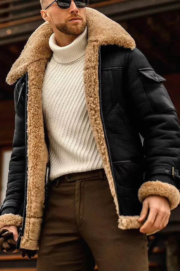 Amalfi Thick Faux Leather Jacket · Oliver Bradley