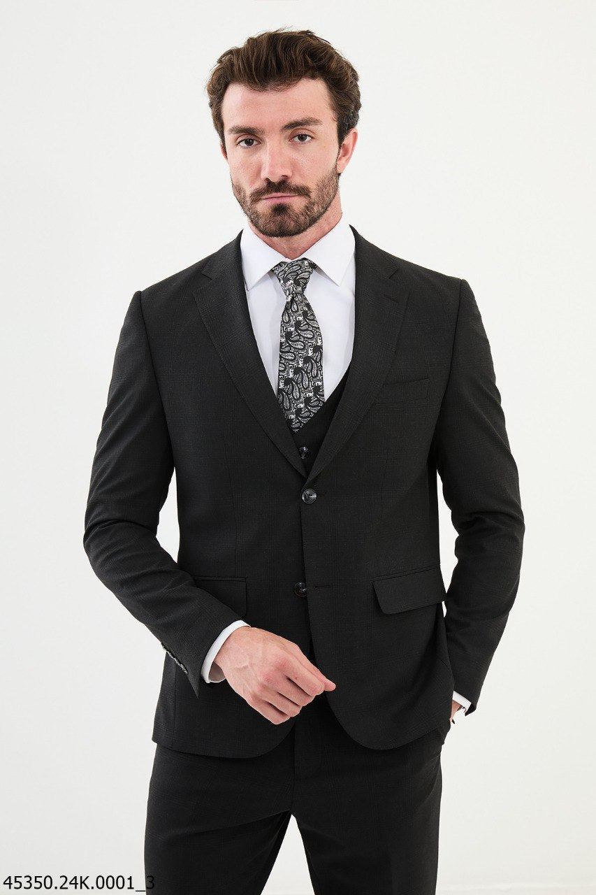 Amboise Three-Piece Suit — Classic Black · Oliver Bradley