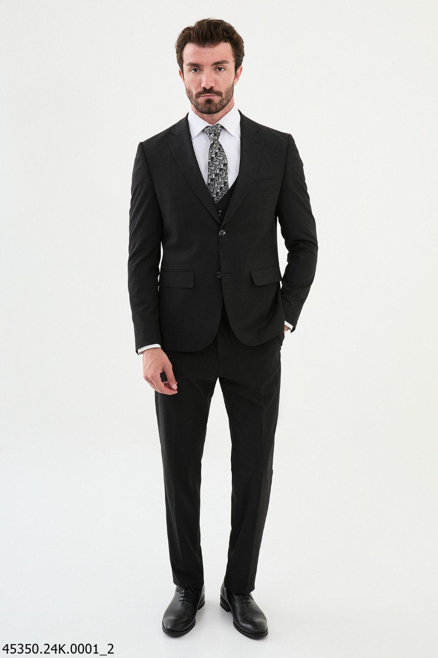 Amboise Three-Piece Suit — Classic Black · Oliver Bradley
