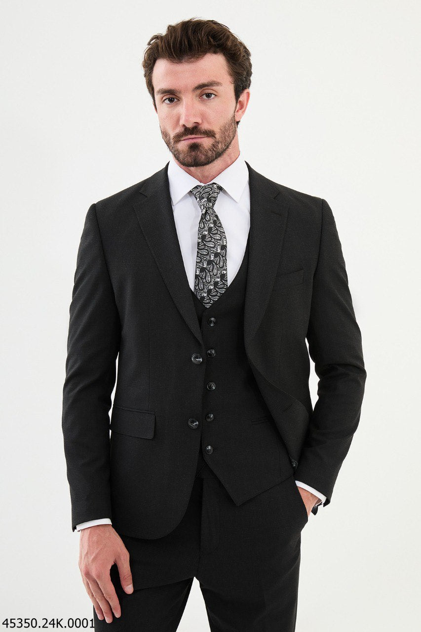 Amboise Three-Piece Suit — Classic Black · Oliver Bradley