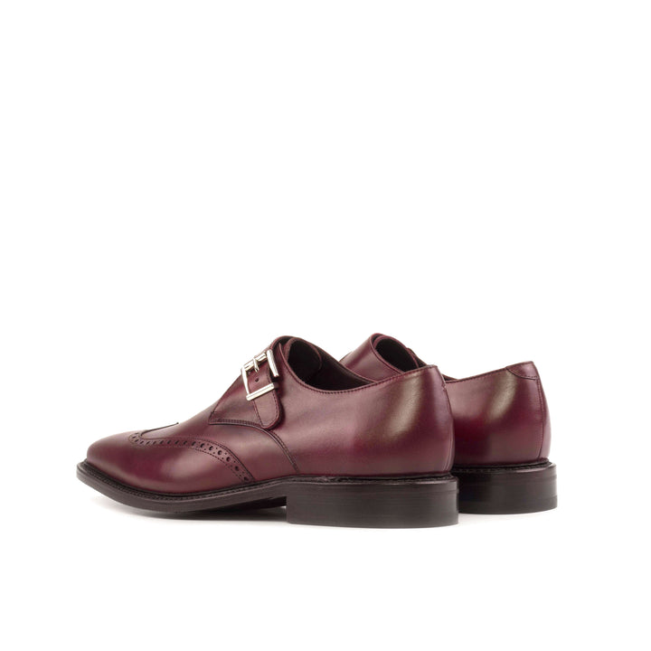 Ambrogio Burgundy Leather Single Monk Strap Shoes. · Oliver Bradley