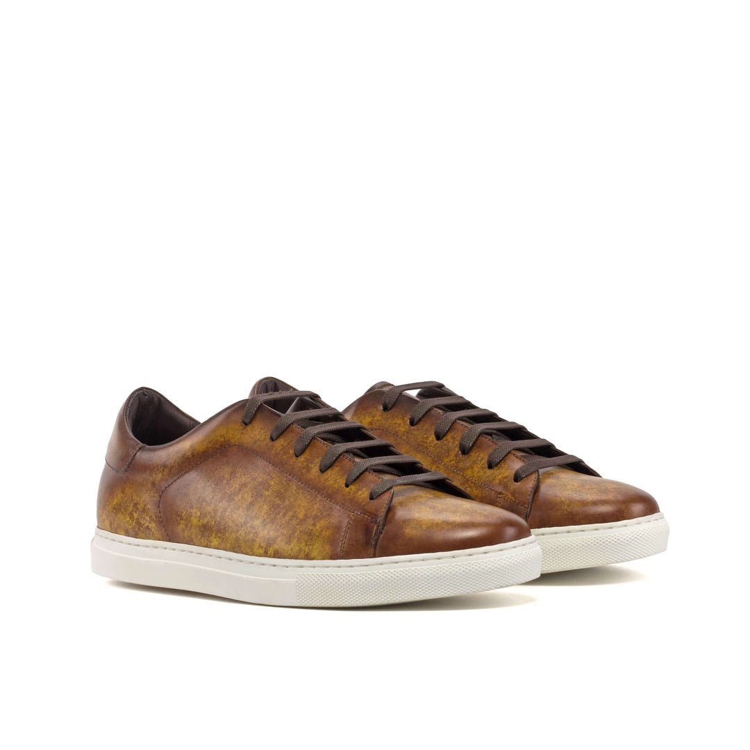 Ambrogio Low-Top Trainer | Cognac Patina. · Oliver Bradley