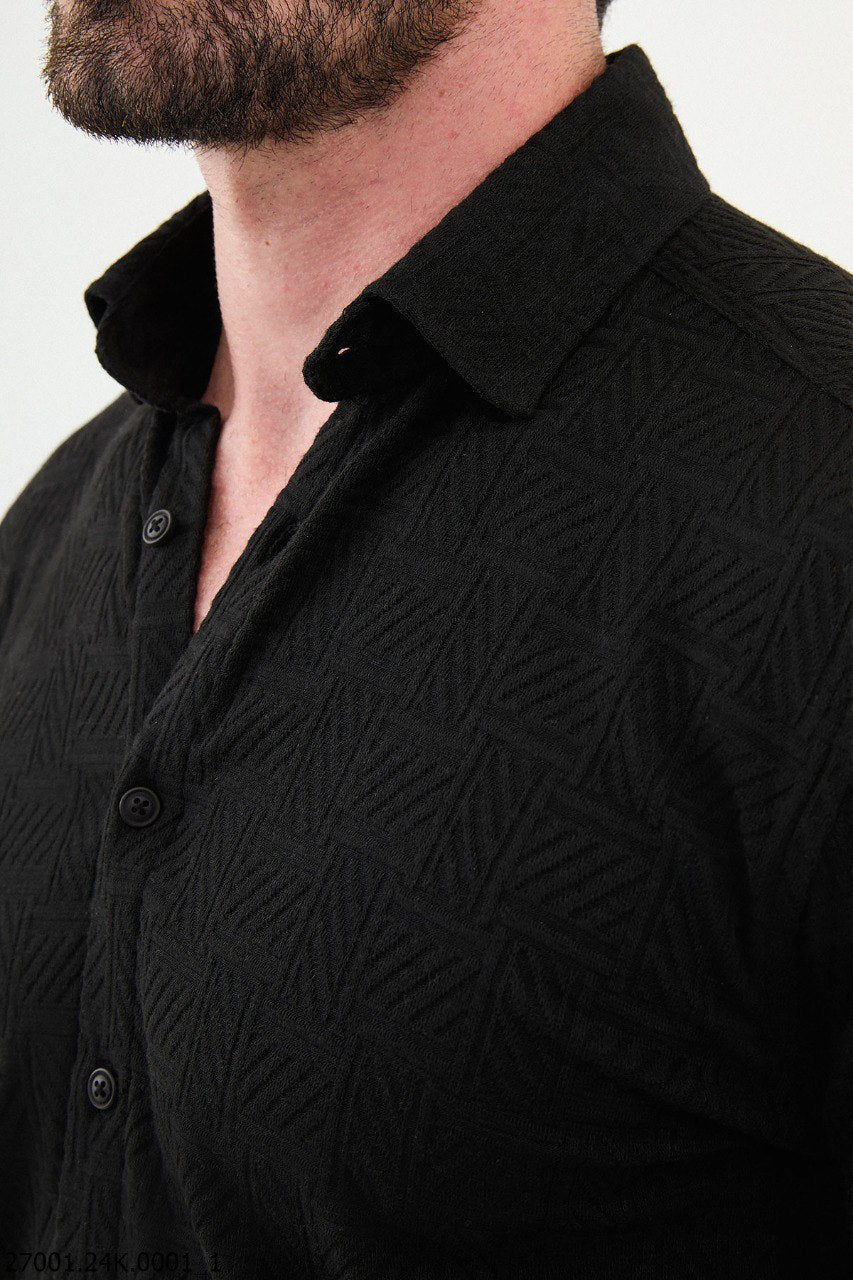 Ancona Button-Down Shirt — Black · Oliver Bradley