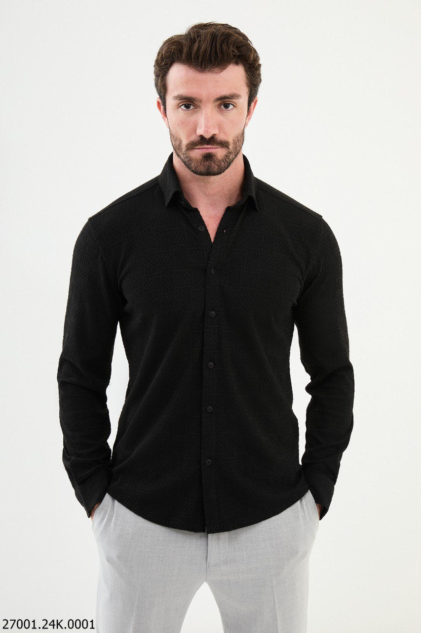 Ancona Button-Down Shirt — Black · Oliver Bradley